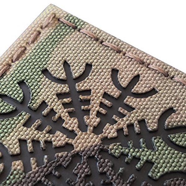 Tactical Freaky Airsoft Morale Patch 4 Multicam Infrared IR Aegishjalmur Helm of Awe Viking Norse 2x2 IFF Tactical Morale Hook&Loop Patch