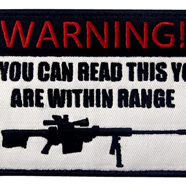 EmbTao Airsoft Morale Patch 2 If You Can Read This You are Within Range Tactical Military Morale Applique Fastener Hook & Loop Patch