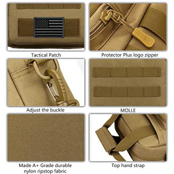Protector Plus Tactical Pouch 7 Protector Plus Tactical Messenger Bag Men Military MOLLE Tote Sling Shoulder Pack Tool Briefcase Assault Gear Handbags Case Outdoor Utility Carry Satchel (Patch Included)