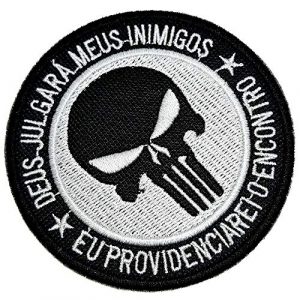 BR44 Airsoft Morale Patch 1 M0097T 02 Skull"God Will Judge Our Enemies" Military Morale Embroidered Patch Iron or Sew