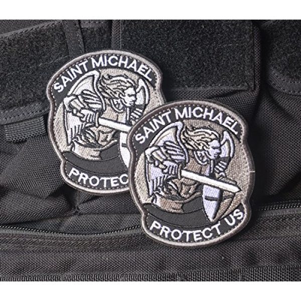 Zhikang68 Airsoft Morale Patch 2 Saint Michael Modern Morale Patch Tactical Military Army Embroidered Sew on Tags Operator Patches with Hook and Loop Fasteners Backing-Multitan