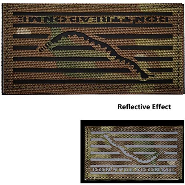 APBVIHL Airsoft Morale Patch 2 IR Reflective Dont Tread On Me Flag Patch, Infrared Military Tactical Morale Emblem Patches Badges Appliques Hook and Loop Fastener Backing for Hats Clothes Backpack 3.94 x 2.17 Inch