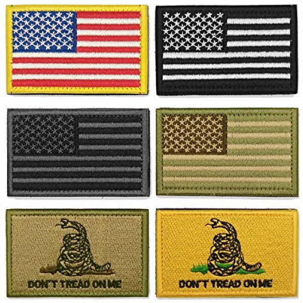 WZT Airsoft Morale Patch 1 WZT Bundle 6 Pieces American Flag Tactical Morale Military Patch Set
