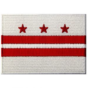 EmbTao Airsoft Morale Patch 1 Washington DC State Flag Embroidered Patch Iron On Sew On District of Columbia Emblem