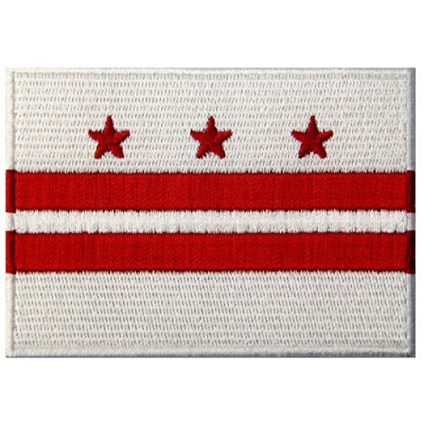 EmbTao Airsoft Morale Patch 1 Washington DC State Flag Embroidered Patch Iron On Sew On District of Columbia Emblem