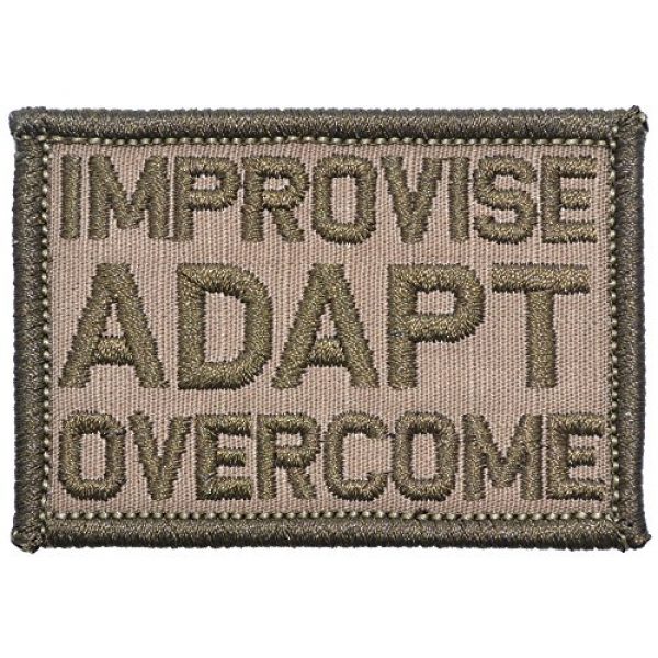 Tactical Gear Junkie Airsoft Morale Patch 1 Improvise Adapt Overcome - 2x3 Patch - Coyote Brown