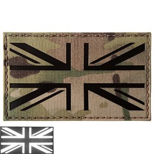 Tactical Freaky Airsoft Morale Patch 1 Big 3x5 Multicam Infrared IR UK Union Jack Flag IFF Tactical Morale Fastener Patch