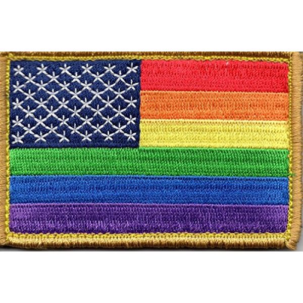 Pennant Patches Airsoft Morale Patch 2 Rainbow US Flag Patch for LGBTQ Community and Supporters with Hook/Loop Backing