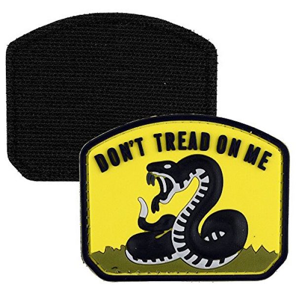 LIVABIT Airsoft Morale Patch 2 LIVABIT PVC Rubber 3D Morale Patch MP-20 Tactical Airsoft Paintball Don't Tread On Me Snake Black Yellow