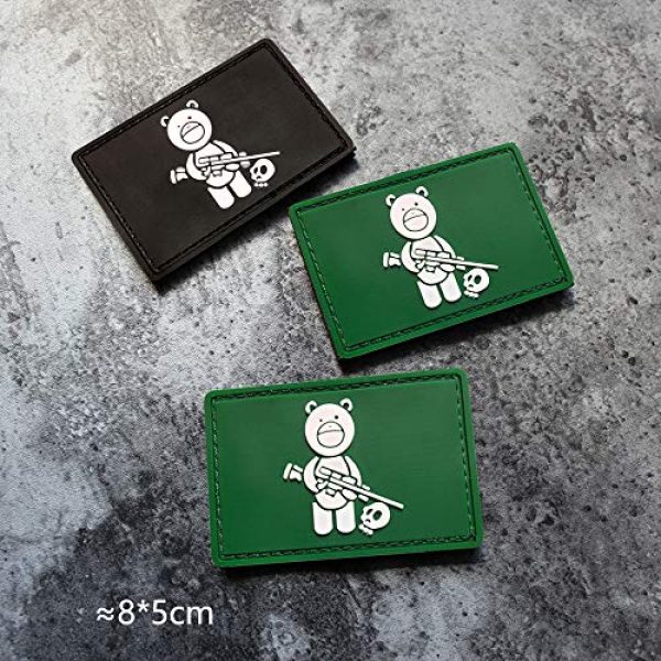 Morton Home Airsoft Morale Patch 4 Morton Home Bear Sniper & Hunter Skull 3D PVC Tactical Army Morale Rubber Patch (Black)