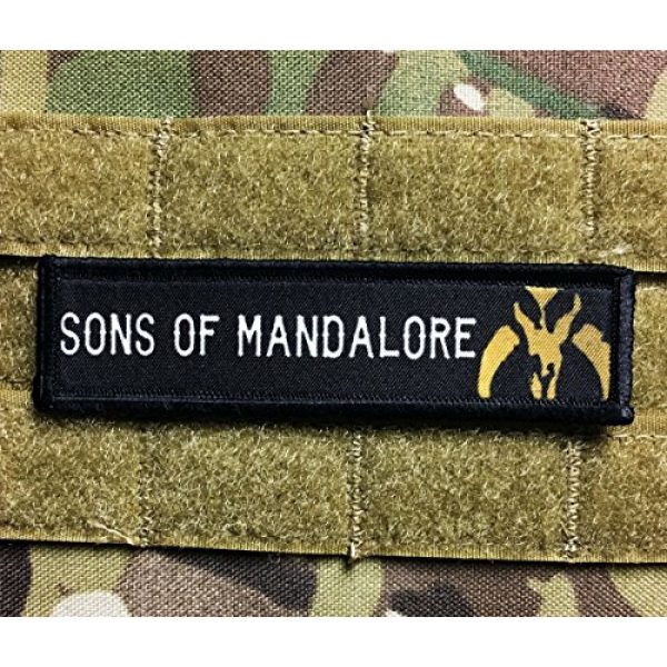 RedheadedTshirts Airsoft Morale Patch 2 1x4 Sons of Mandalore Mandalorian Morale Tactical Military Hook and Loop Patch Made in The USA
