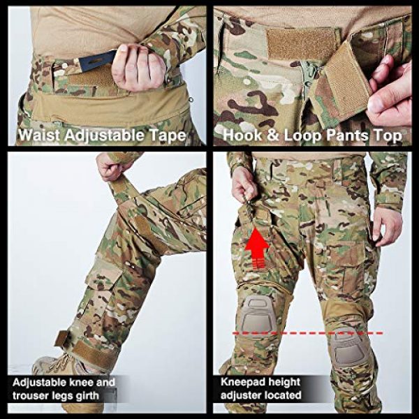 IDOGEAR Tactical Pant 4 IDOGEAR G3 Combat Pants Multicam Men Pants with Knee Pads Airsoft Hunting Military Paintball Tactical Camo Trousers
