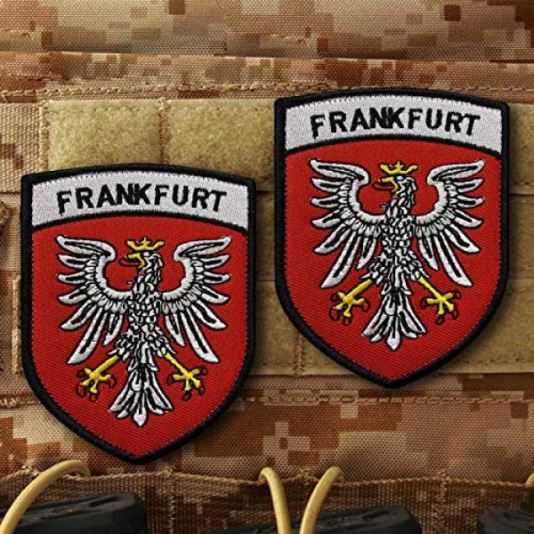 MORTHOME M Airsoft Morale Patch 3 MORTHOME M Frankfurt Embroidery Patch Military Tactical Morale Patch Badges Emblem Applique Hook Patches for Clothes Backpack Accessories