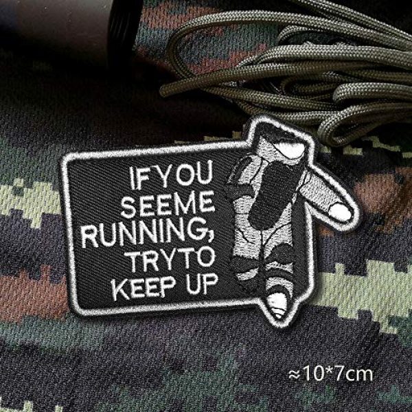 Morton Home Airsoft Morale Patch 3 Morton Home If You See Me Running Try to Keep Up Army Morale USA Badge Hook Loop Patches