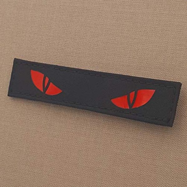 Tactical Freaky Airsoft Morale Patch 4 Reflective Scary Cat Eyes 1x5 GITD Eye Morale Tactical Touch Fastener Patch