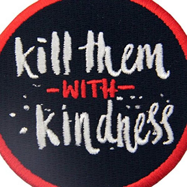 EmbTao Airsoft Morale Patch 2 Kill Them with Kindness Funny Patch Embroidered Morale Applique Iron On Sew On Emblem