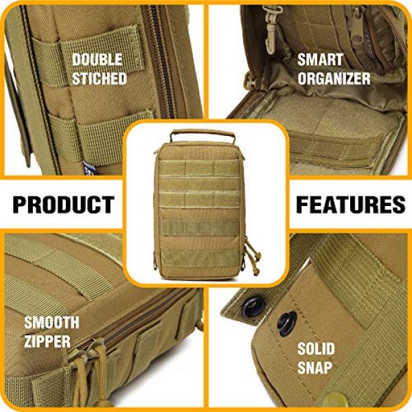 DBTAC Tactical Pouch 4 DBTAC Tactical Admin Pouch | Military Grade Waterproof & Sturdy EDC Pouch Organizer | Flag Patch Panel & MOLLE Compatible for Multipurpose