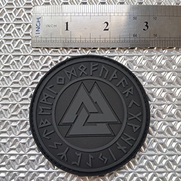 LEGEEON Airsoft Morale Patch 3 LEGEEON ACU Subdued Valknut Norse Heathen Rune Odin Viking Runic Pagan Morale PVC Rubber Fastener Patch