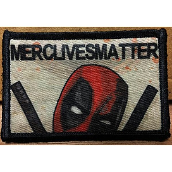 RedheadedTshirts Airsoft Morale Patch 2 Deadpool Merc Lives Matter Morale Patch. Perfect for your Tactical Military Army Gear, Backpack, Operator Baseball Cap, Plate Carrier or Vest. 2x3" Hook and Loop Patch. Made in the USA