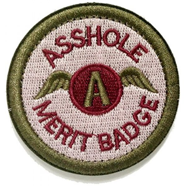 WZT Airsoft Morale Patch 1 WZT Asshole Merit Badge Morale - Tactical Patch (Green)