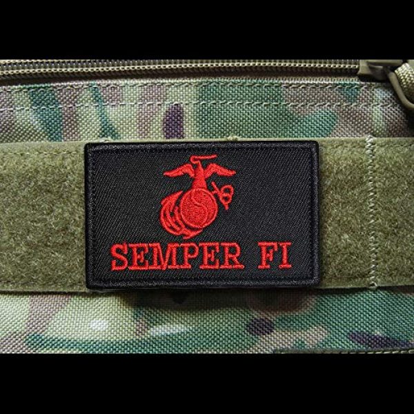 Morton Home Airsoft Morale Patch 3 Morton Home Marine Corps/Seal Team Trident 2x3 Morale Patch (Black red)