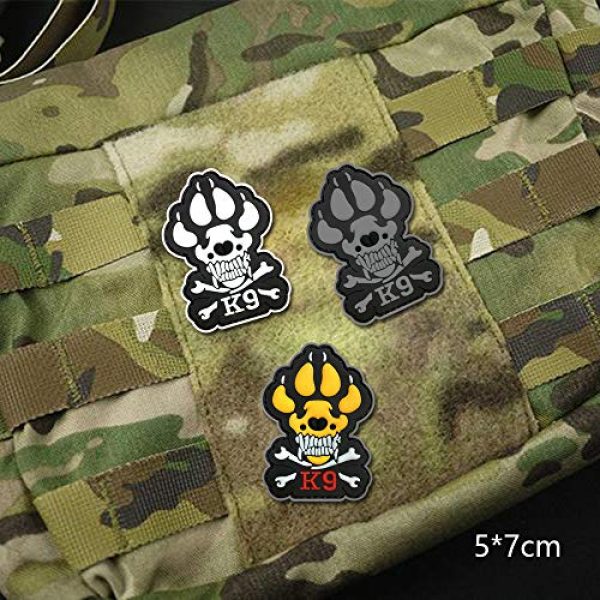 Morton Home Airsoft Morale Patch 4 Morton Home K9 & Crossbone Killer Attack Police Dog Fastener PVC Embroidered Army Swat Morale Hook Loop Backing Tactial Badge Swat for Service Animal Vest Morale Patch