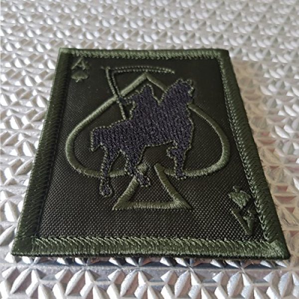 LEGEEON Airsoft Morale Patch 2 LEGEEON OD Green Ace of Spades Grim Reaper Death Card Morale Tactical Skull Skeleton Hook&Loop Patch