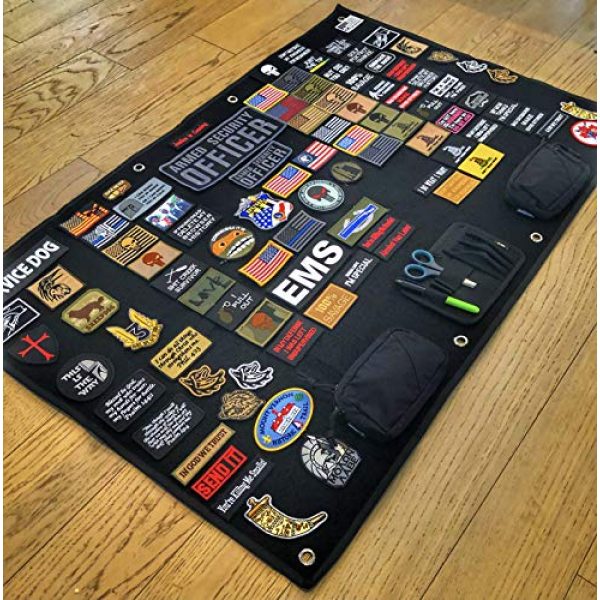 Redemption Tactical Airsoft Morale Patch 3 Moral Patch Mat Wall Mount Display Board Poster I Hook and Loop I Military Airsoft Collector Patch Holder for Military Patch Airsoft Patch (Black, Large)