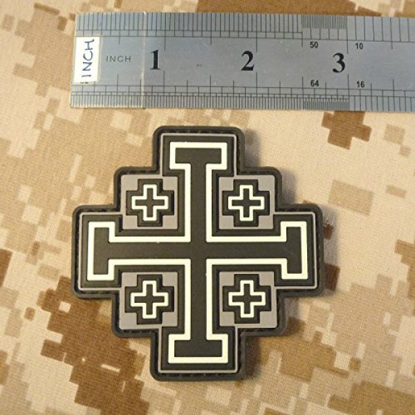 LEGEEON Airsoft Morale Patch 5 LEGEEON Glow Dark ACU Order Holy Sepulchre Jerusalem Cross Templar Crusaders Morale PVC Fastener Patch