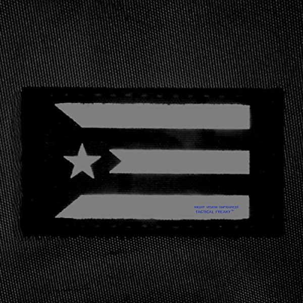 Tactical Freaky Airsoft Morale Patch 2 Multicam Infrared IR Puerto Rico Cuba Flag 3.5x2 IFF Tactical Morale Fastener Patch