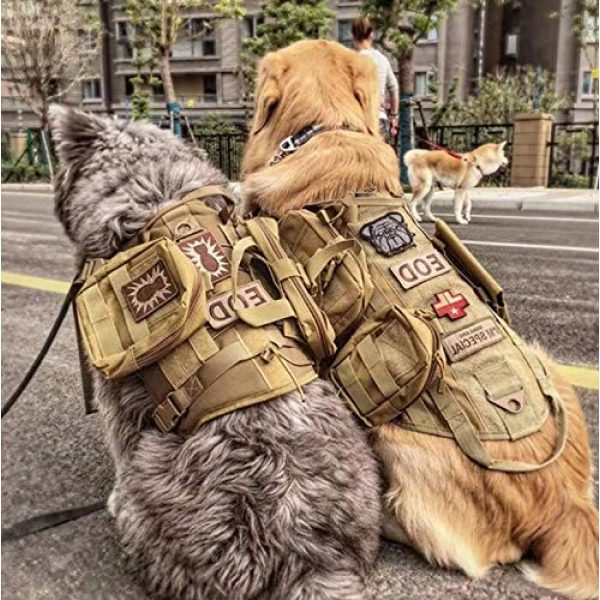 Antrix Airsoft Morale Patch 7 2 Pack Tactical American Flag with Dog Tracker, USA Flag/Dog Paw Patch, Milltary Embroidered Applique Emblem Badge Hook & Loop Patch for Service Dogs