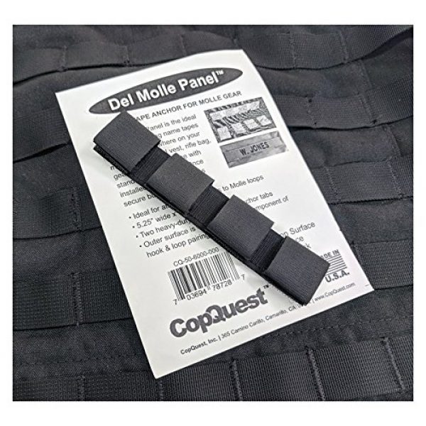 MOLLE PANEL ACCESSORIES Tactical Pouch 5 Del Molle Panel for Name Tapes - 1 inch x 5.25 inches - Black