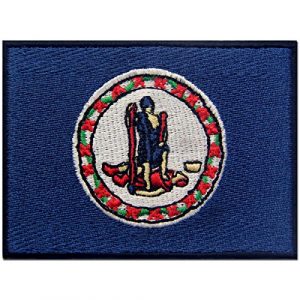 EmbTao Airsoft Morale Patch 1 Virginia State Flag Embroidered Emblem Iron On Sew On VA Patch