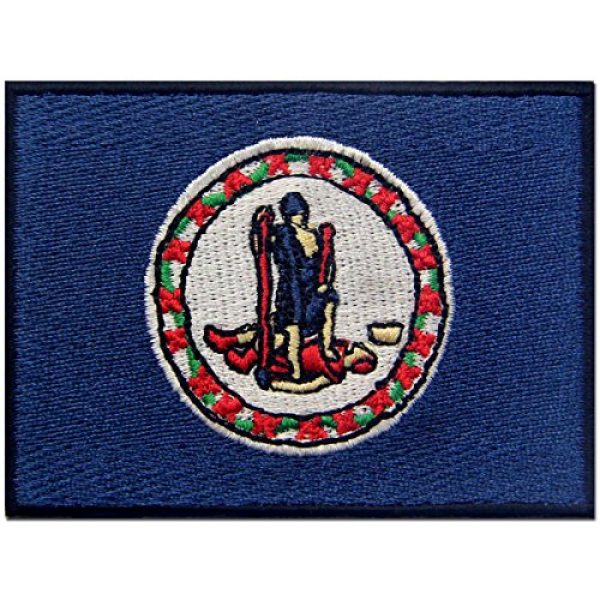 EmbTao Airsoft Morale Patch 1 Virginia State Flag Embroidered Emblem Iron On Sew On VA Patch