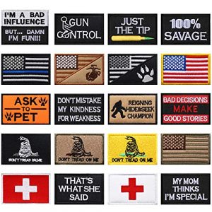 WILLBOND Airsoft Morale Patch 1 20 Pieces Tactical Embroidery Patch Funny Military Patch Embroidered Military Patch for DIY Caps Bags Vests Clothes Military Uniforms Decoration