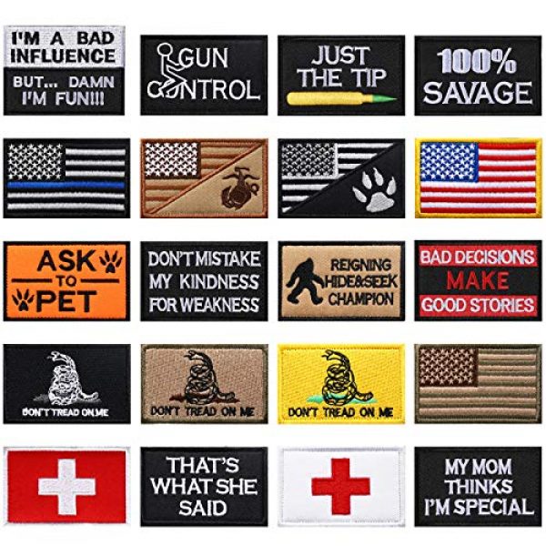 WILLBOND Airsoft Morale Patch 1 20 Pieces Tactical Embroidery Patch Funny Military Patch Embroidered Military Patch for DIY Caps Bags Vests Clothes Military Uniforms Decoration