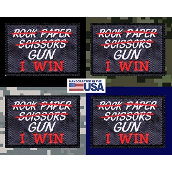 Tactical Patch Works Airsoft Morale Patch 3 Rock Paper Scissors Gun I Win Patch