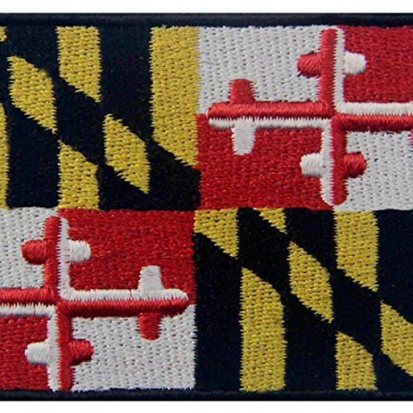 EmbTao Airsoft Morale Patch 2 Maryland State Flag Embroidered MD Patch Iron On/Sew On Emblem