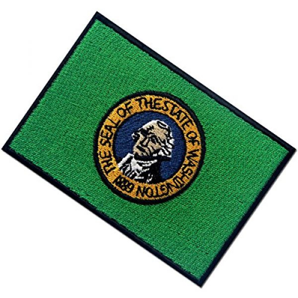 EmbTao Airsoft Morale Patch 4 Washington State Flag Embroidered Emblem Iron On Sew On WA Patch
