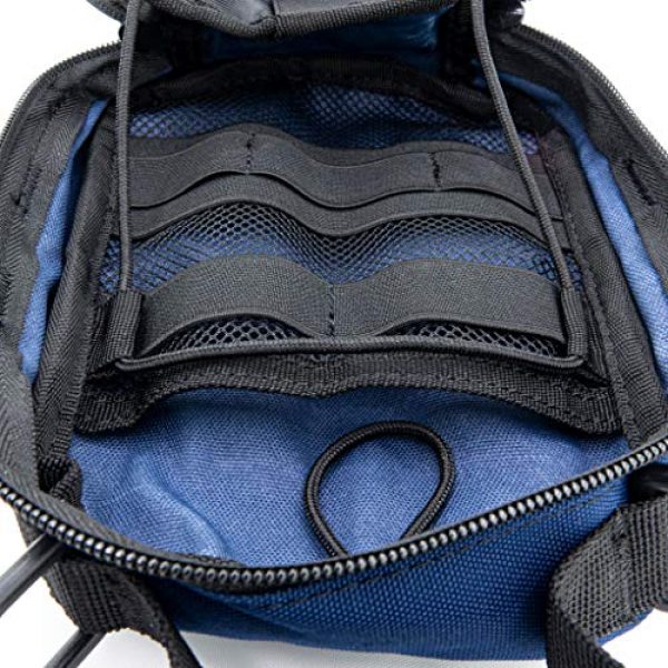LINE2design Tactical Pouch 6 LINE2design First Aid (Ifak) Molle Pouch - EMT Emergency Medical Trauma Bag Outdoor Tactical EDC Rescue Utility Gear Pouch for Hiking Gunshot Stop Bleeding Includes USA Patch - Navy