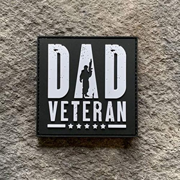 PatchOps Airsoft Morale Patch 2 PatchOps Dad Veteran PVC Tactical Morale Patches (Dad Veteran)
