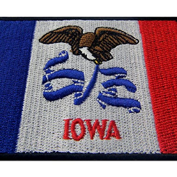 EmbTao Airsoft Morale Patch 2 Iowa State Flag Embroidered Emblem Iron On Sew On IA Patch