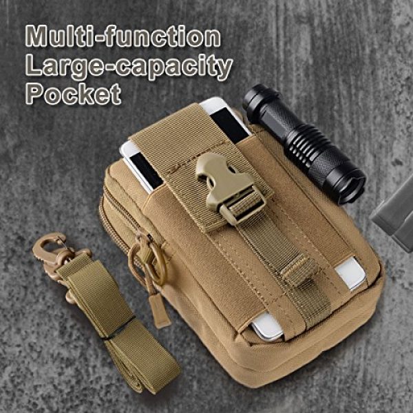 ofone Tactical Pouch 3 Tactical Molle Pouch Outdoor Sports Belt Waist Pack Bag Military Waist iPhone Gadget Money Pocket EDC Security Carry Case for Camping Hiking Mountaineering