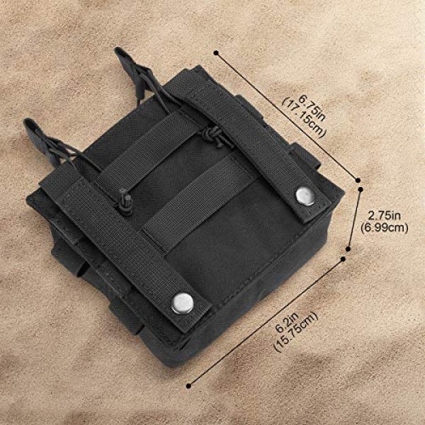 ProCase Tactical Pouch 7 ProCase Tactical Admin Molle Pouch with 2 Rifle Magazine Pouch for M4 G36 HK416 AR AK 5.56/7.62 mm Magazines -Black
