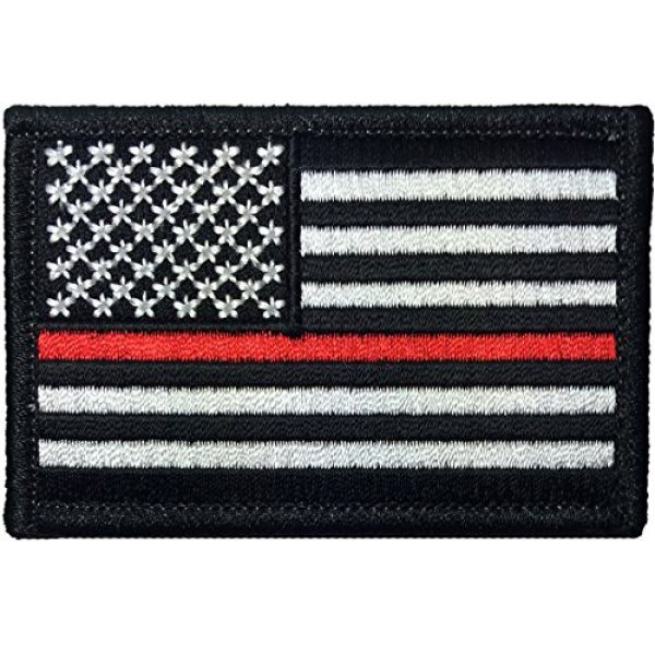 Ranger Return Airsoft Morale Patch 1 Tactical USA Flag Firefighter Fire & Rescue EMT EMS Thin Red Line Patch - Black & White 2"x3" Velcro Backing - by Ranger Return (USAF-0RED-LINE)