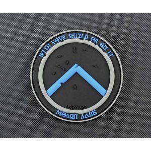 BritKitUSA Airsoft Morale Patch 1 BritKitUSA Thin Blue Line Molon Labe Shield 3D PVC Morale Patch Police TBL Hook Backing