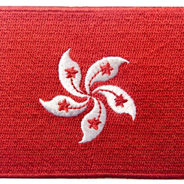EmbTao Airsoft Morale Patch 2 Hong Kong Flag Embroidered Emblem Pearl of The Orient Iron On Sew On National Patch