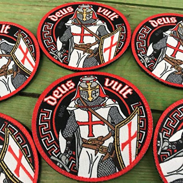 M-Tac Airsoft Morale Patch 2 M-Tac Deus Vult Crusader Morale Patches Military Army with Hook Fasteners