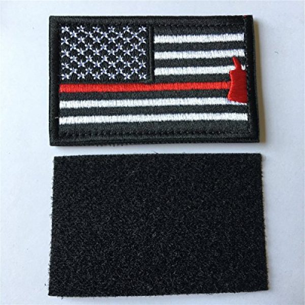 Hng Kiang Hu Airsoft Morale Patch 4 Bundle 2 Pieces American Flag Patch Thin Red Line US Firefighter Emergency Rescue