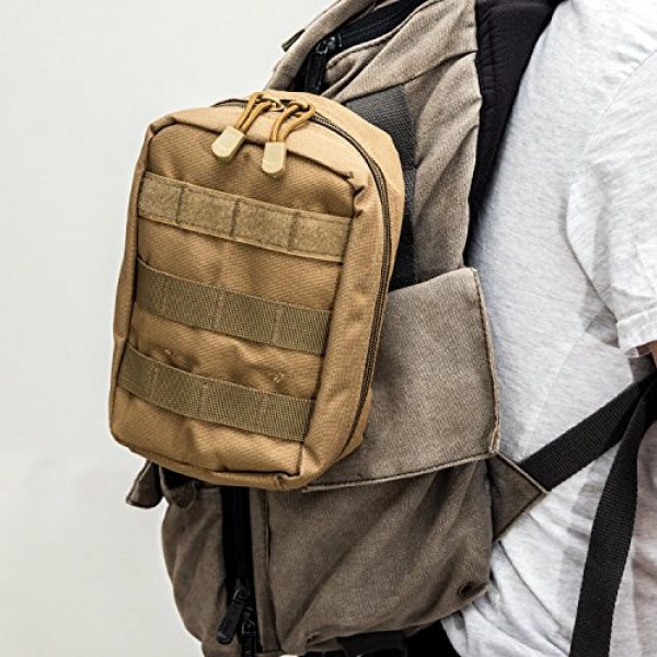 Krisvie Tactical Pouch 7 Krisvie Tactical EMT Pouch 1000D Nylon Molle First Aid Bag for Outdoor (Tan)